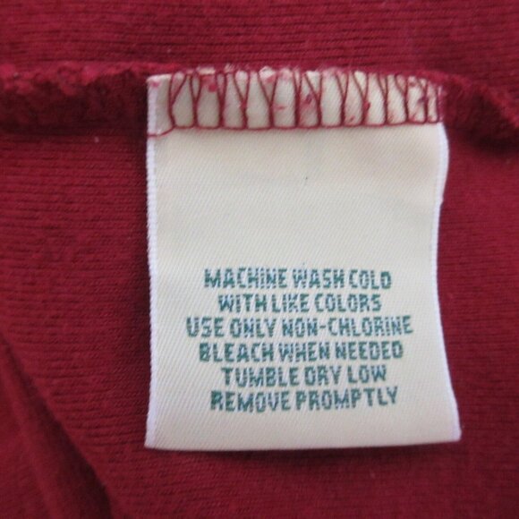 St John's Bay Top Petite Large Laced V-Neck Front Pullover Burgundy 3/4 Sleeve - Picture 6 of 8